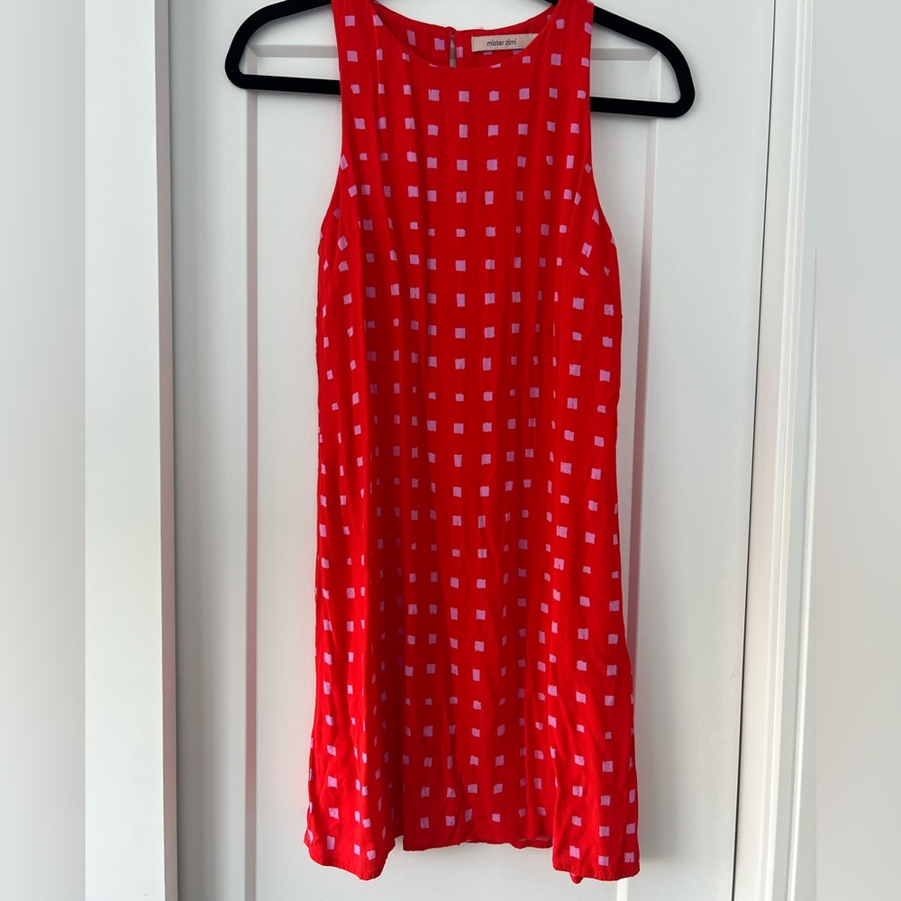 Mister Zimi Red and Pink Patterned Dress